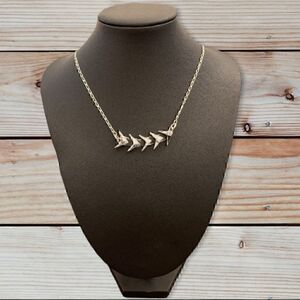 Howlite Chevron Necklace set in Sterling Silver and Sterling Silver Chain